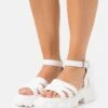 Wide Fit Harmonie - Platform Sandals - White