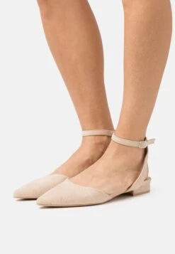 Raid Rike - Ankle Strap Ballet Pumps - Nude